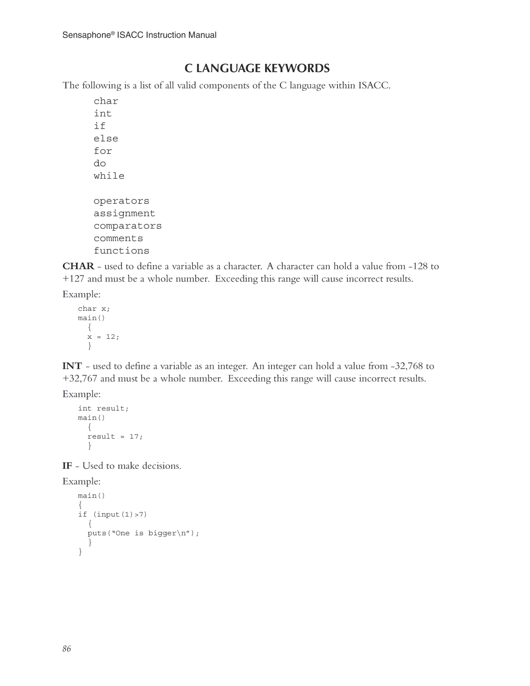 Phonetics 5100, 5000 manual Language Keywords 