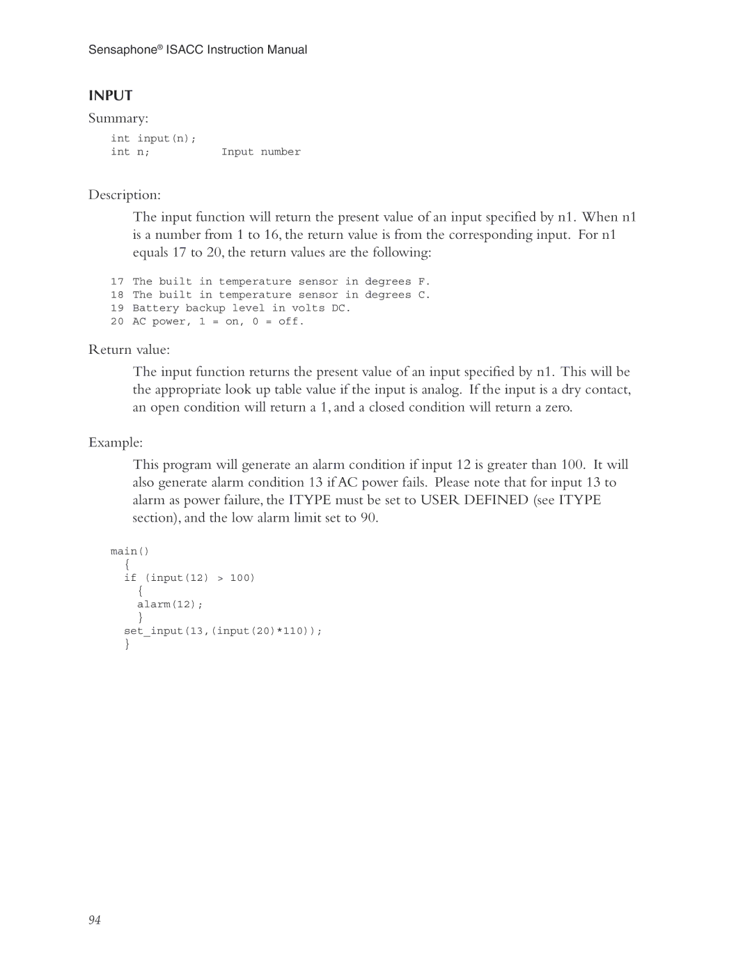 Phonetics 5100, 5000 manual Input 