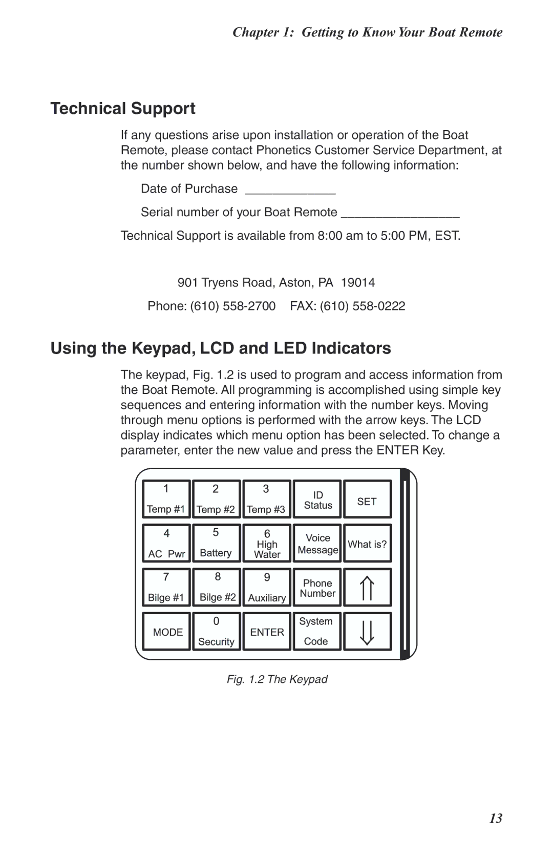 Phonetics Boat Remote user manual Technical Support 