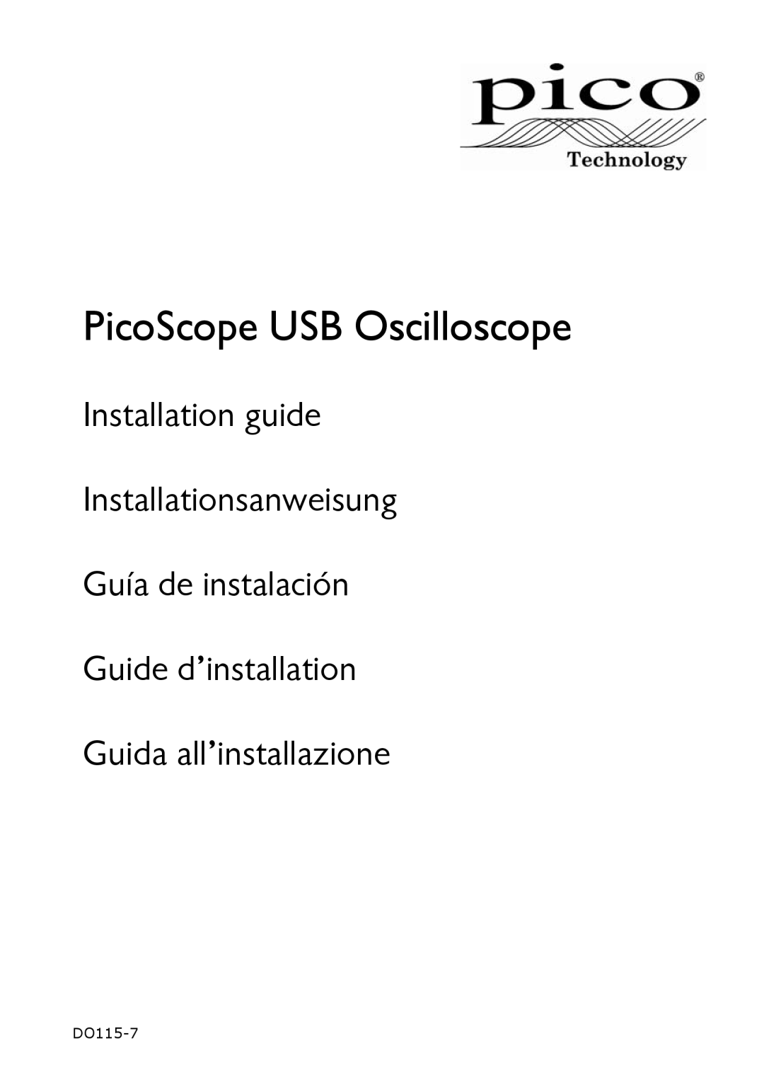 Pico Communications 5000, 3000, 2000 manual PicoScope USB Oscilloscope 