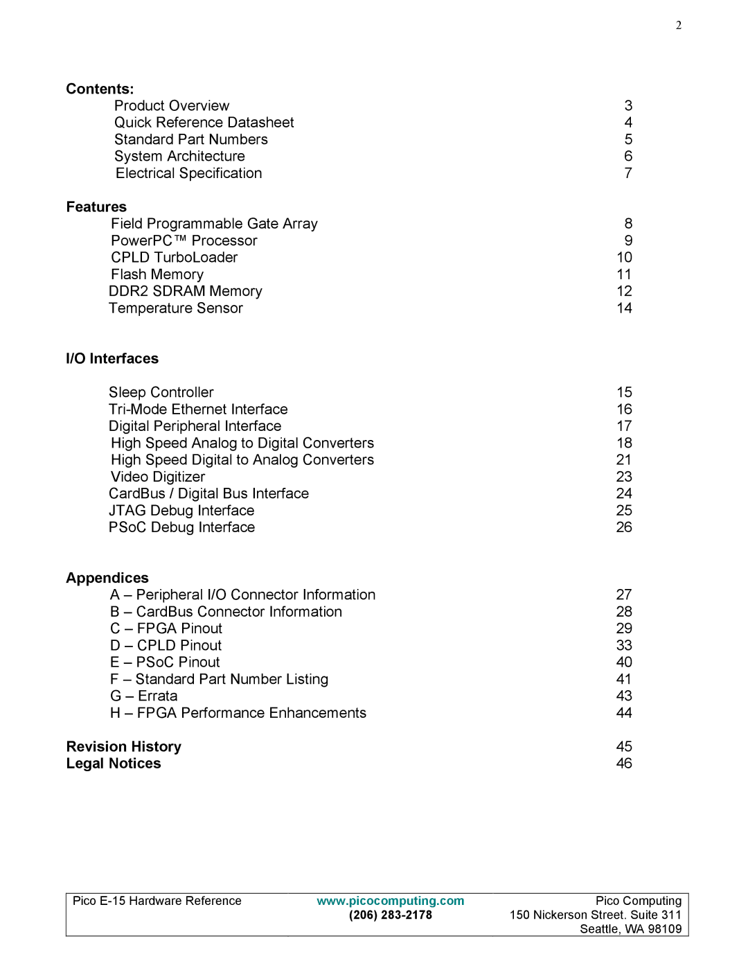 Pico Communications E-15 manual 