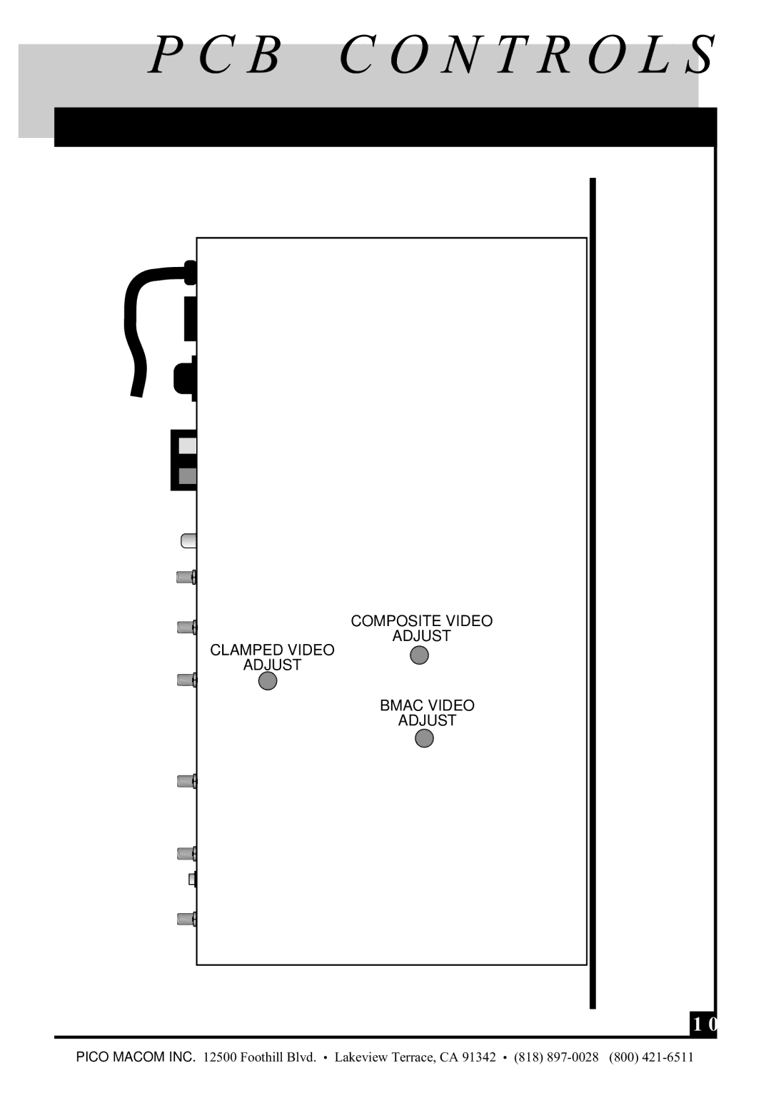 Pico Macom PR3200 manual B C O N T R O L S 