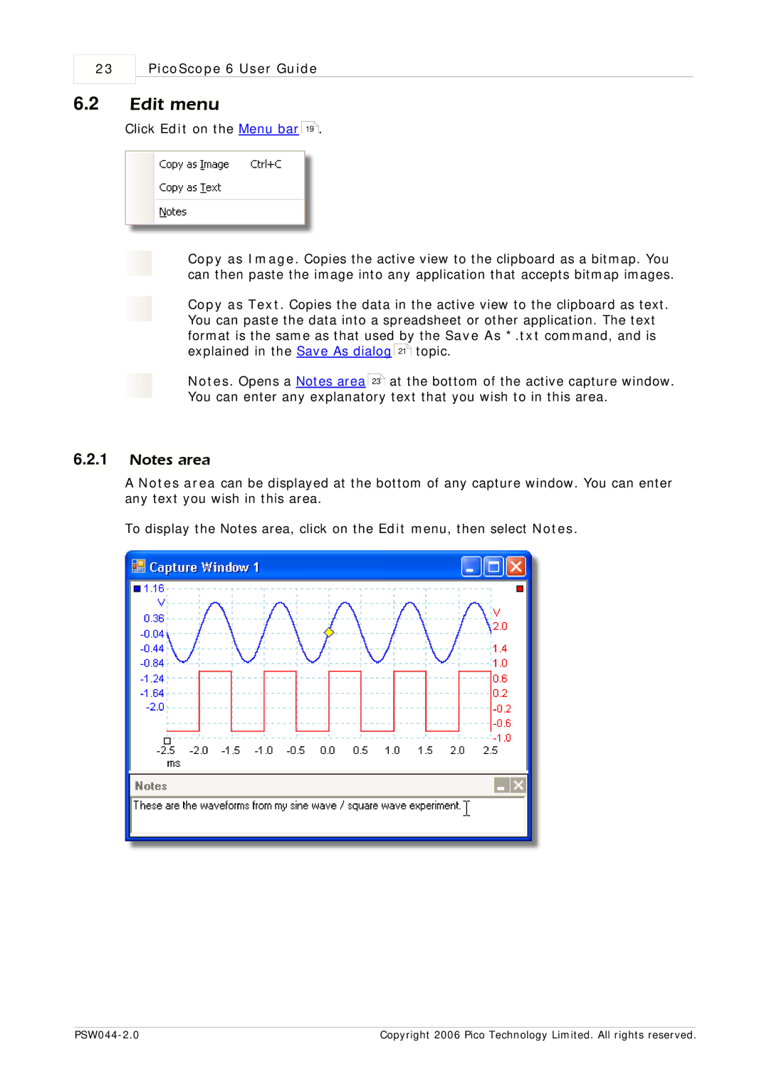 Pico Macom PSW044-2.0 manual Edit menu 