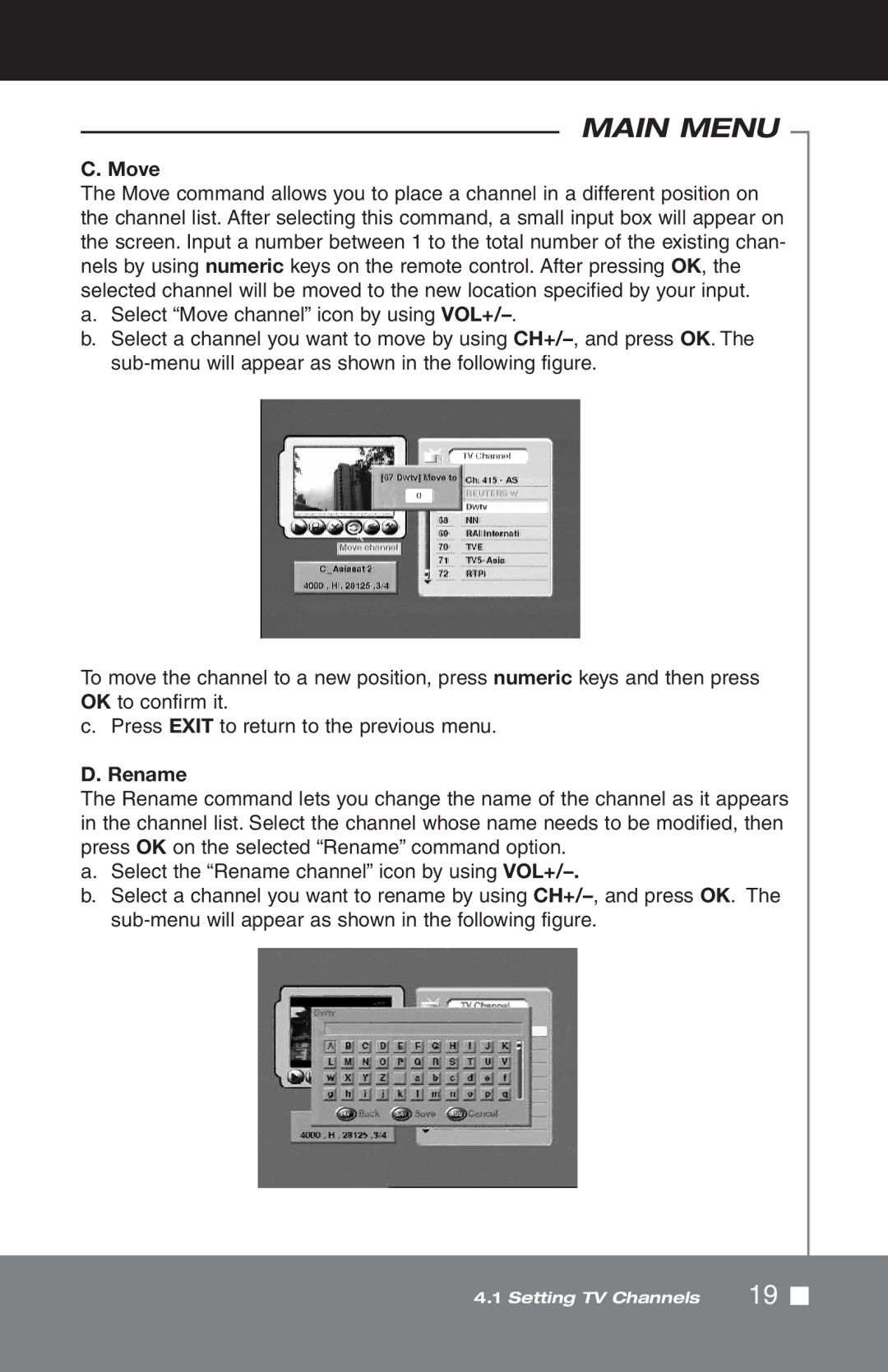 Pico Macom SIRD-FTA manual Move, Rename 