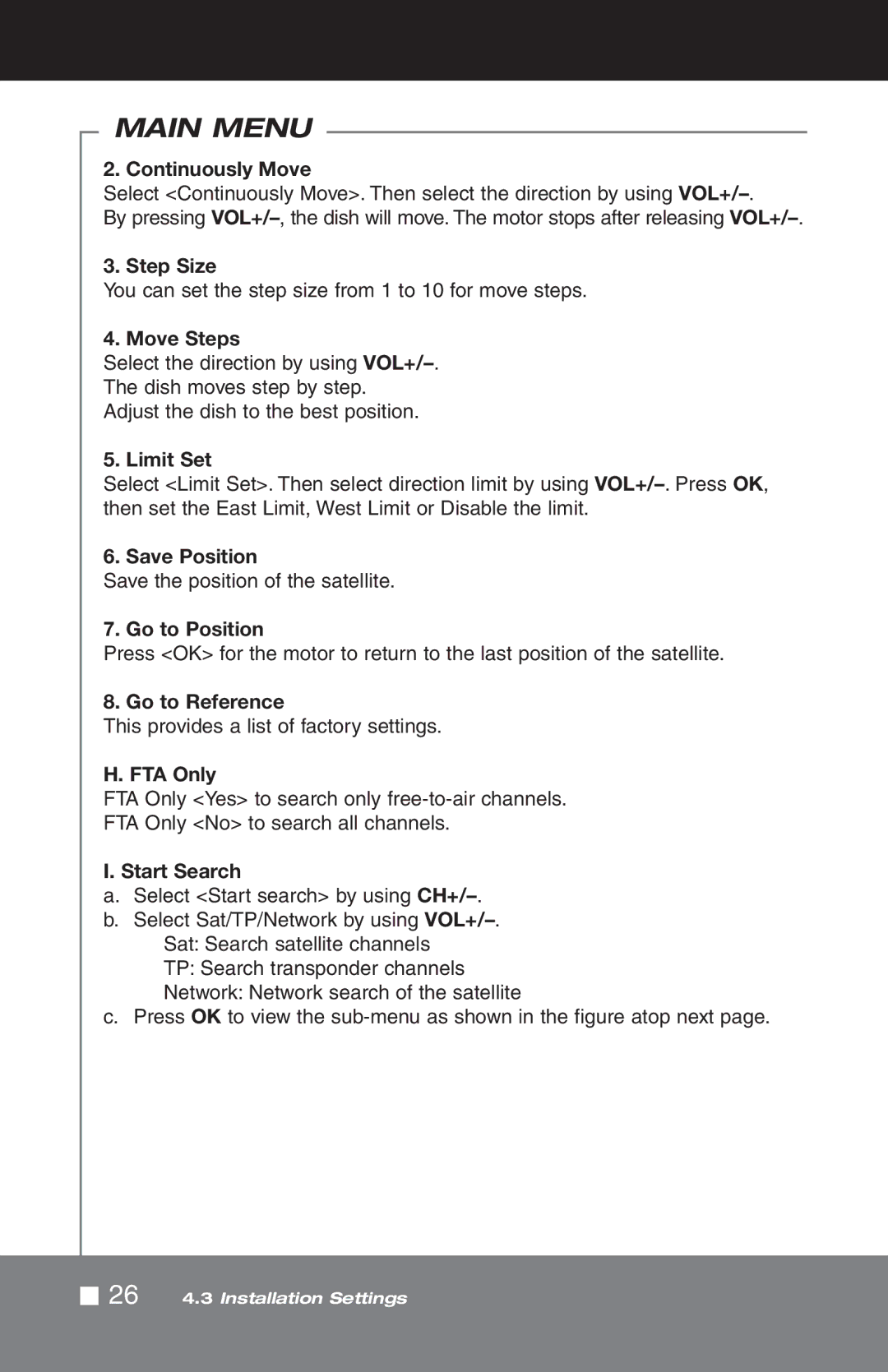 Pico Macom SIRD-FTA Continuously Move, Step Size, Move Steps, Limit Set, Save Position, Go to Position, Go to Reference 