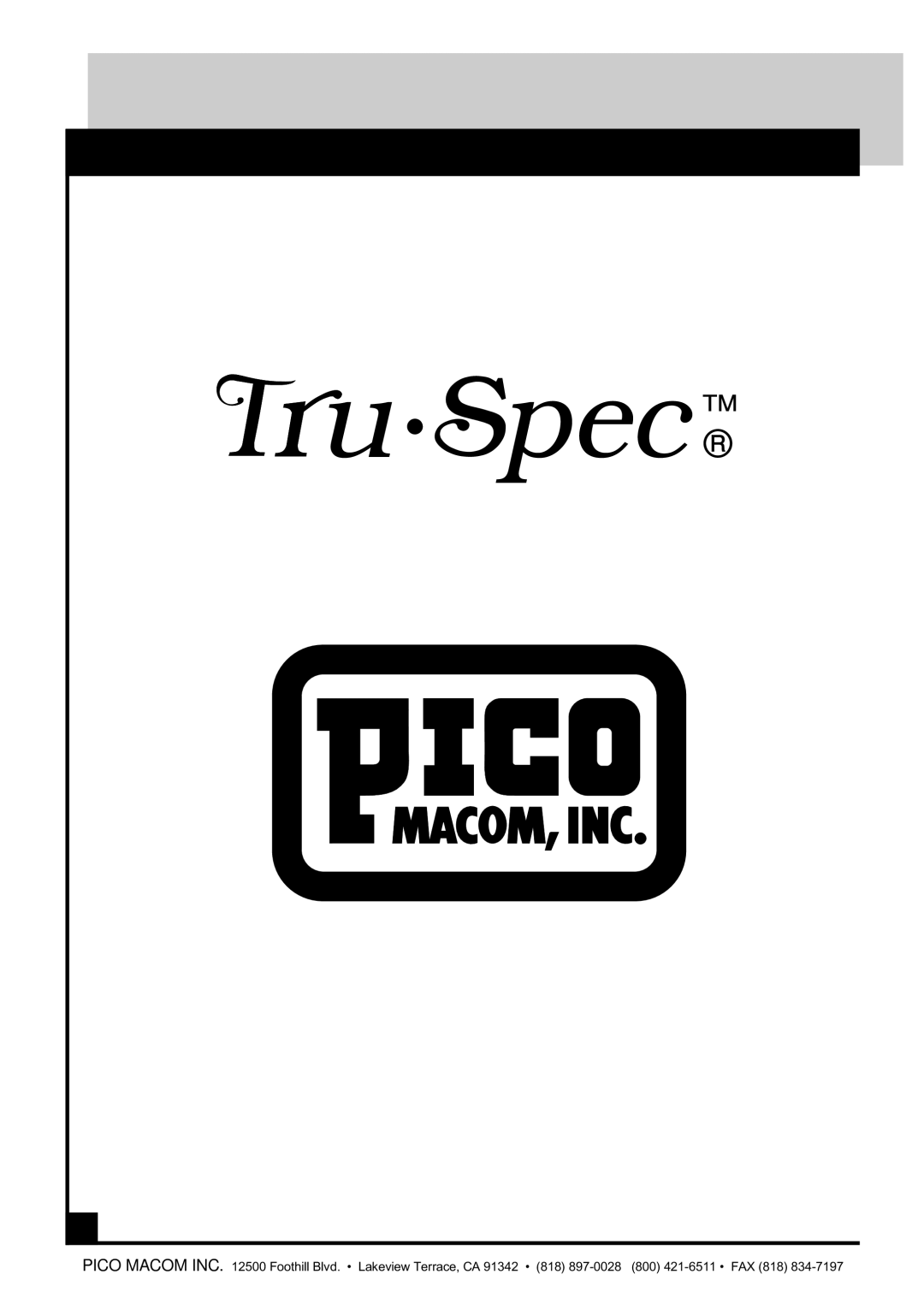 Pico Macom TA-52 operation manual Pec 