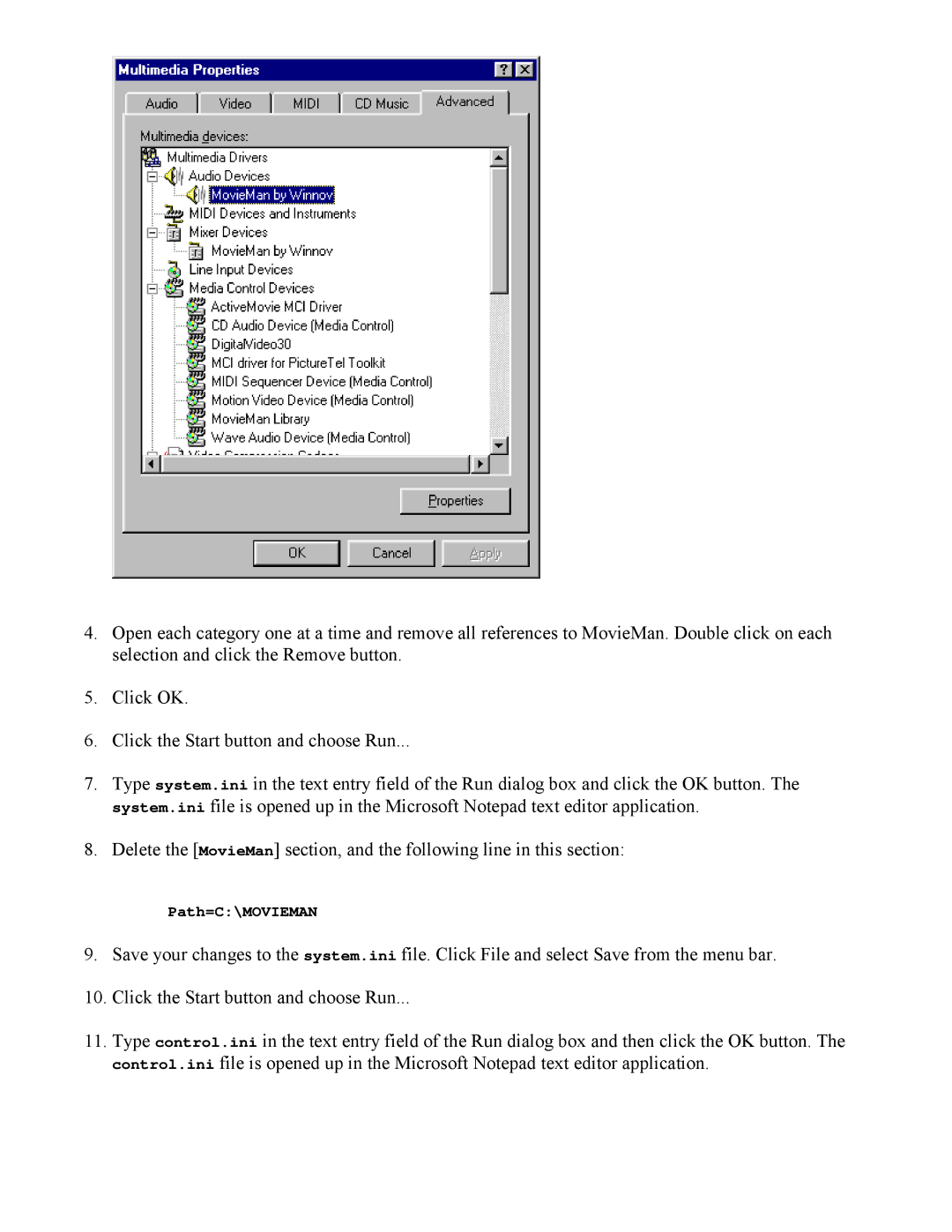 PictureTel 2, 3.1 manual Path=C\MOVIEMAN 