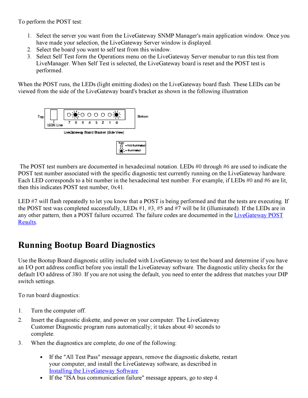 PictureTel 3.1 appendix Running Bootup Board Diagnostics 