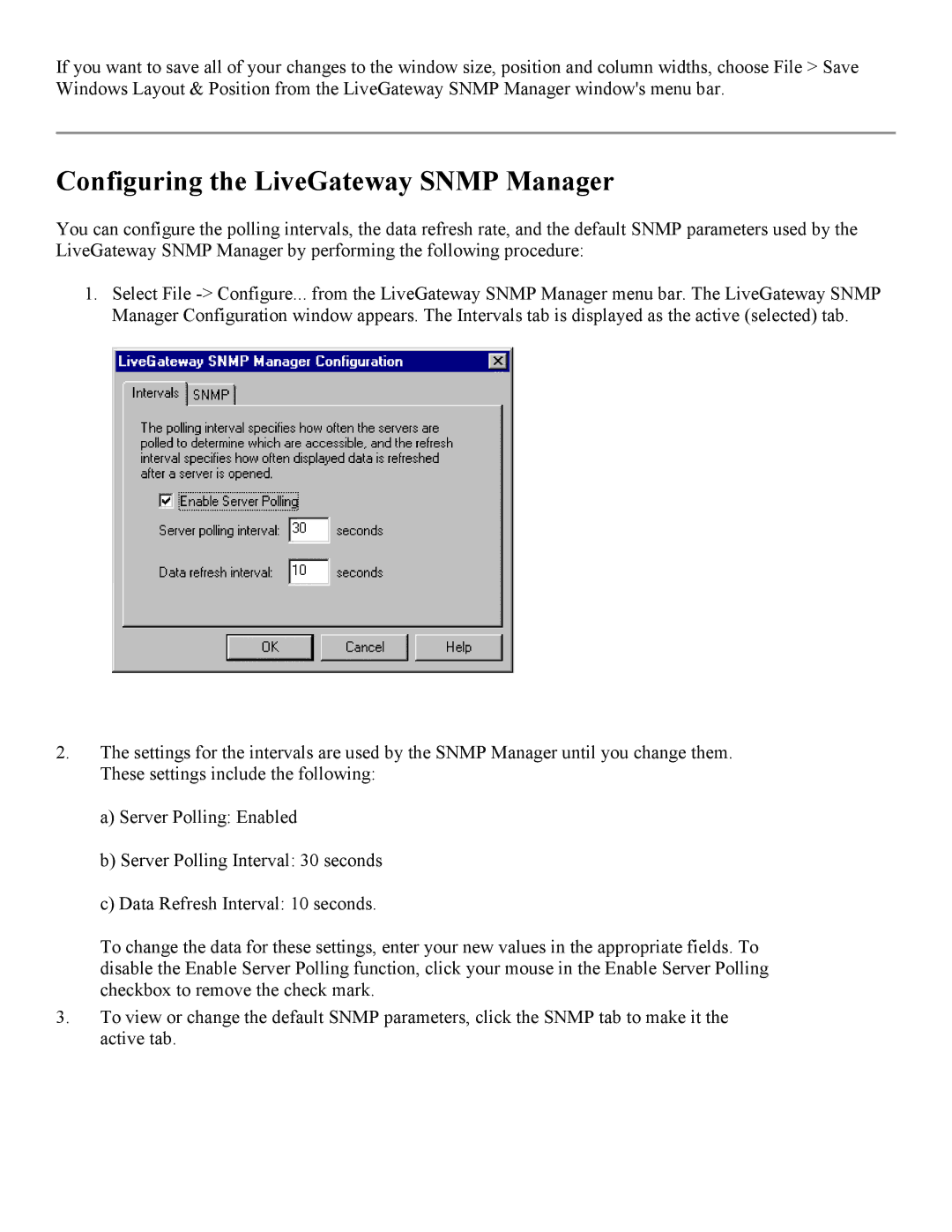 PictureTel 3.1 appendix Configuring the LiveGateway Snmp Manager 