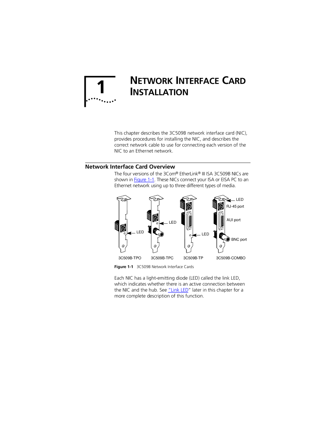 PictureTel III ISA manual Network Interface Card Installation, Network Interface Card Overview 