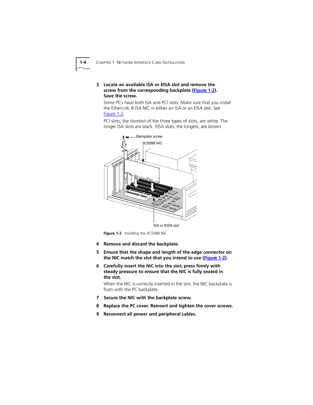 PictureTel III ISA manual 2Installing the 3C509B NIC 