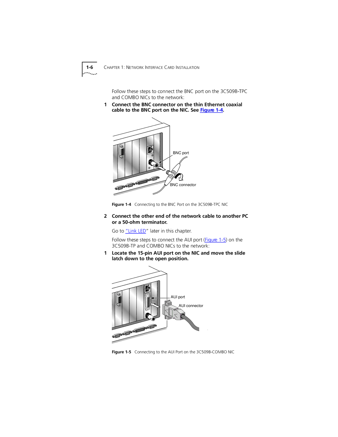 PictureTel III ISA manual 4Connecting to the BNC Port on the 3C509B-TPC NIC 