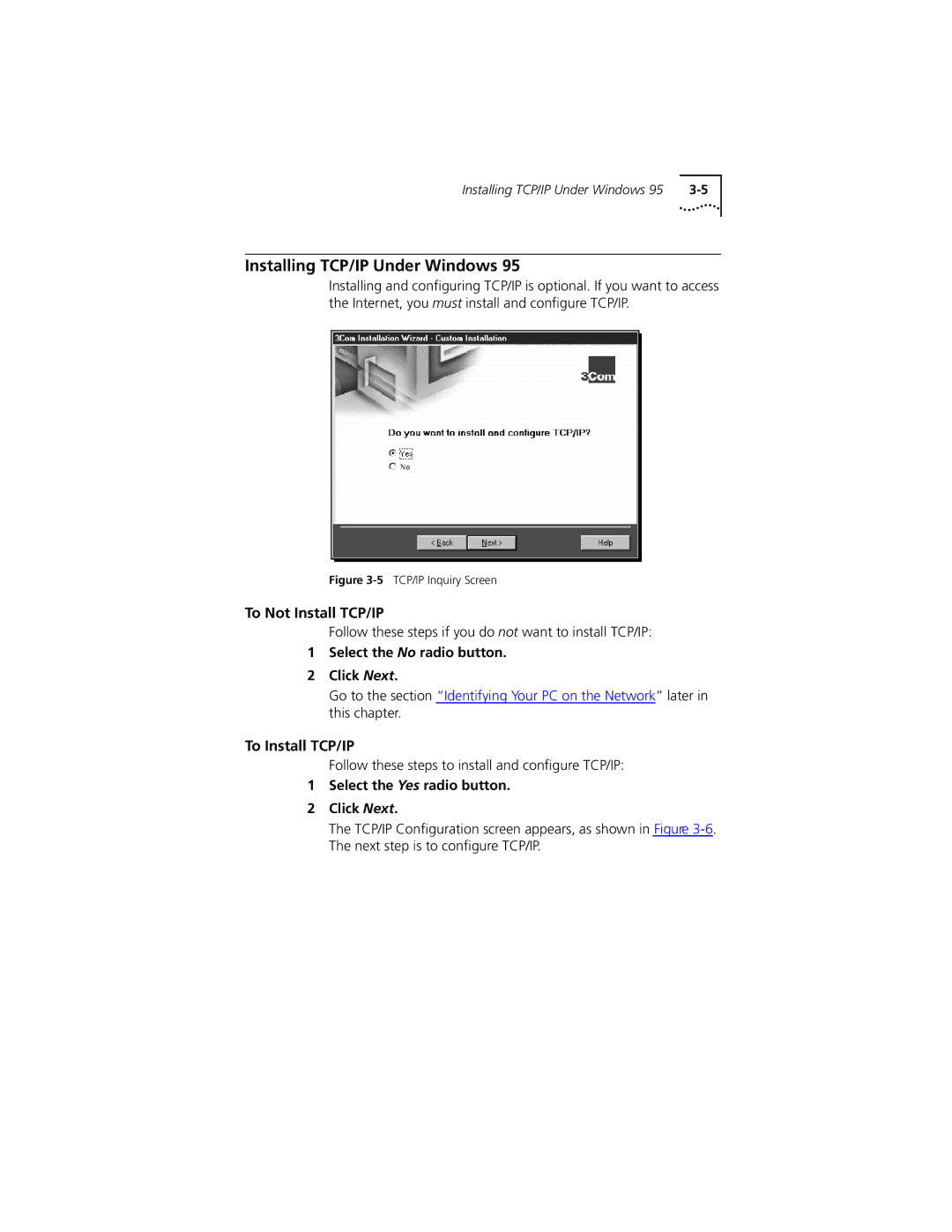 PictureTel III ISA manual Installing TCP/IP Under Windows, To Not Install TCP/IP, To Install TCP/IP 