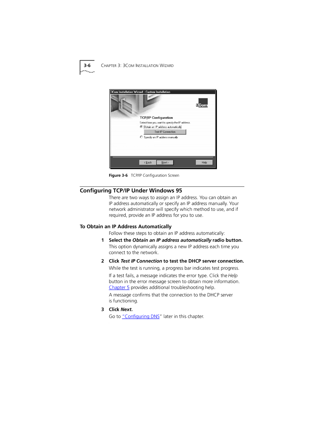 PictureTel III ISA manual Conﬁguring TCP/IP Under Windows, To Obtain an IP Address Automatically 