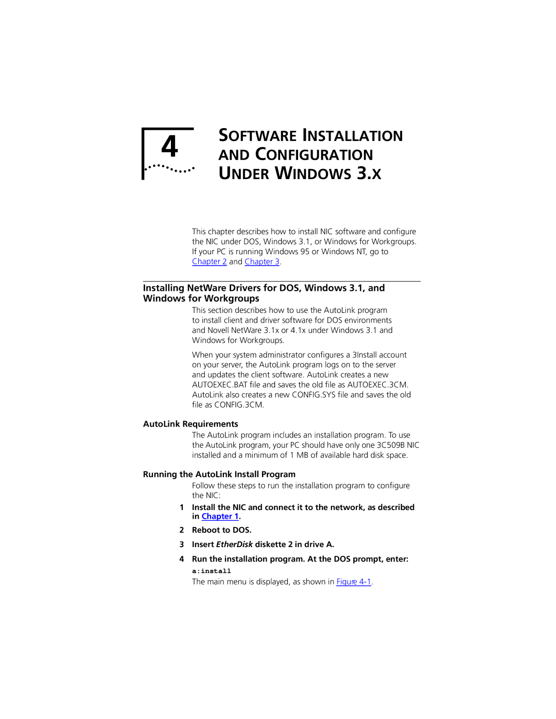 PictureTel III ISA manual Configuration, Under Windows, AutoLink Requirements, Running the AutoLink Install Program 