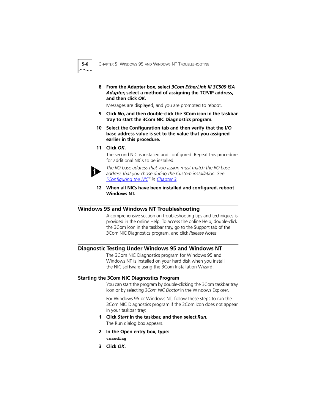 PictureTel III ISA manual Windows 95 and Windows NT Troubleshooting, Diagnostic Testing Under Windows 95 and Windows NT 