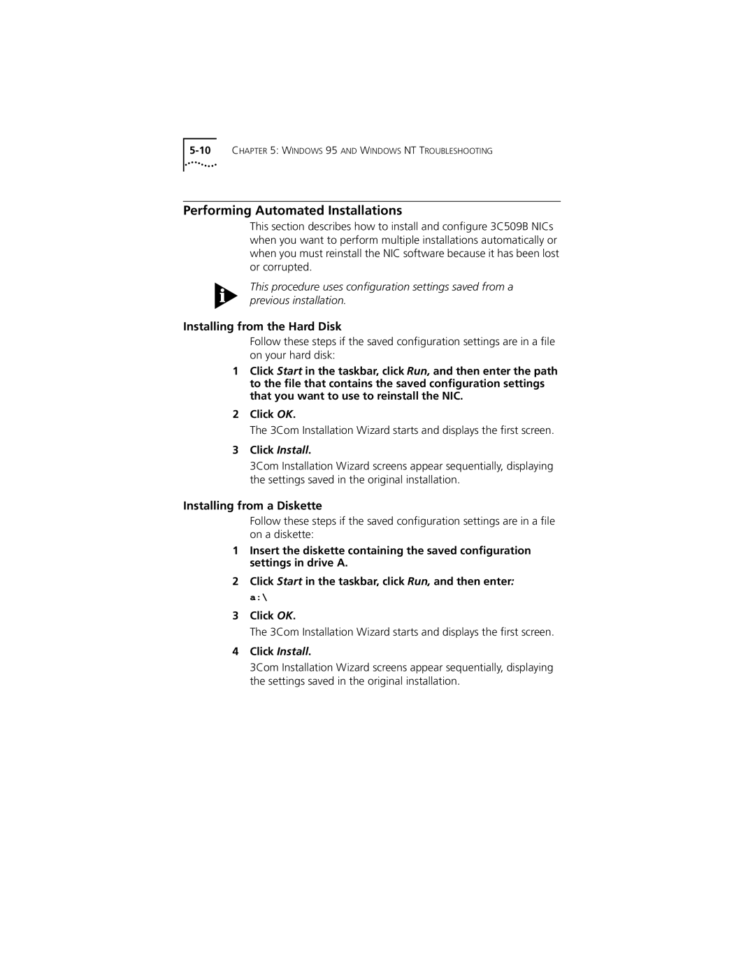 PictureTel III ISA manual Performing Automated Installations, Installing from the Hard Disk, Installing from a Diskette 