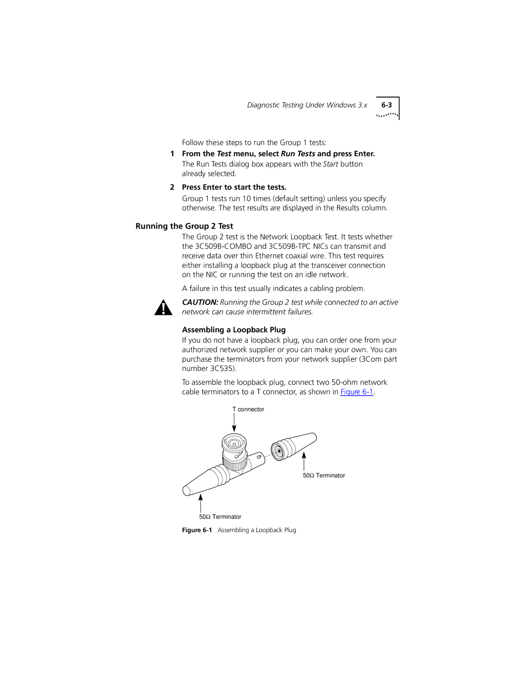 PictureTel III ISA manual Running the Group 2 Test, Follow these steps to run the Group 1 tests, Assembling a Loopback Plug 