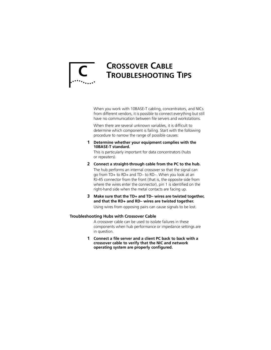 PictureTel III ISA manual Troubleshooting Hubs with Crossover Cable 