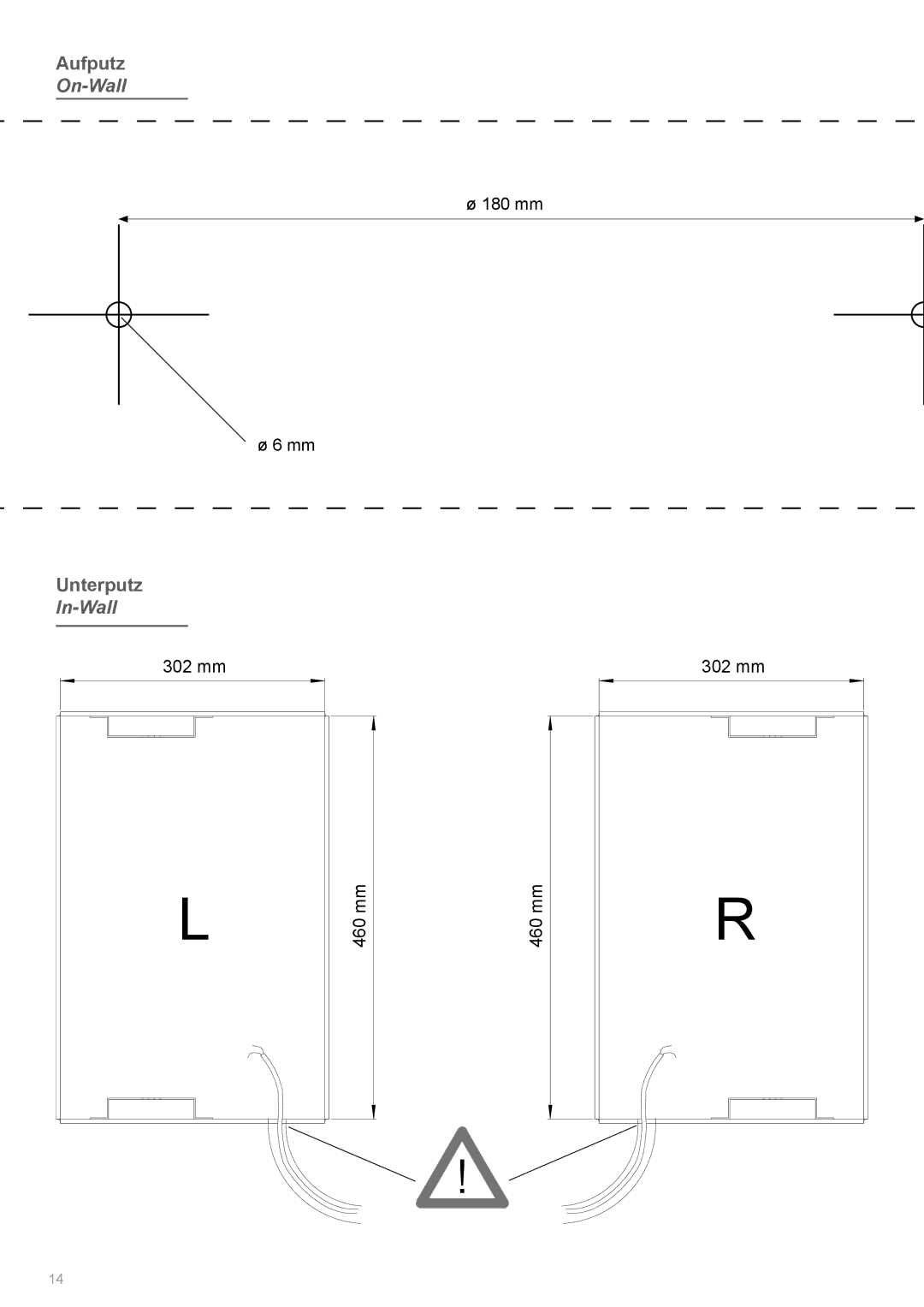 Piega AP 3 user manual On-Wall, In-Wall 