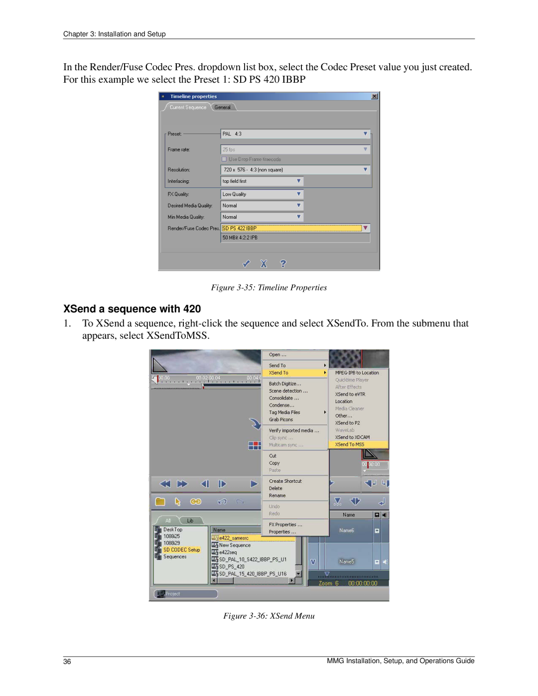 Pinnacle Design 37T100105 manual XSend a sequence with, Timeline Properties 