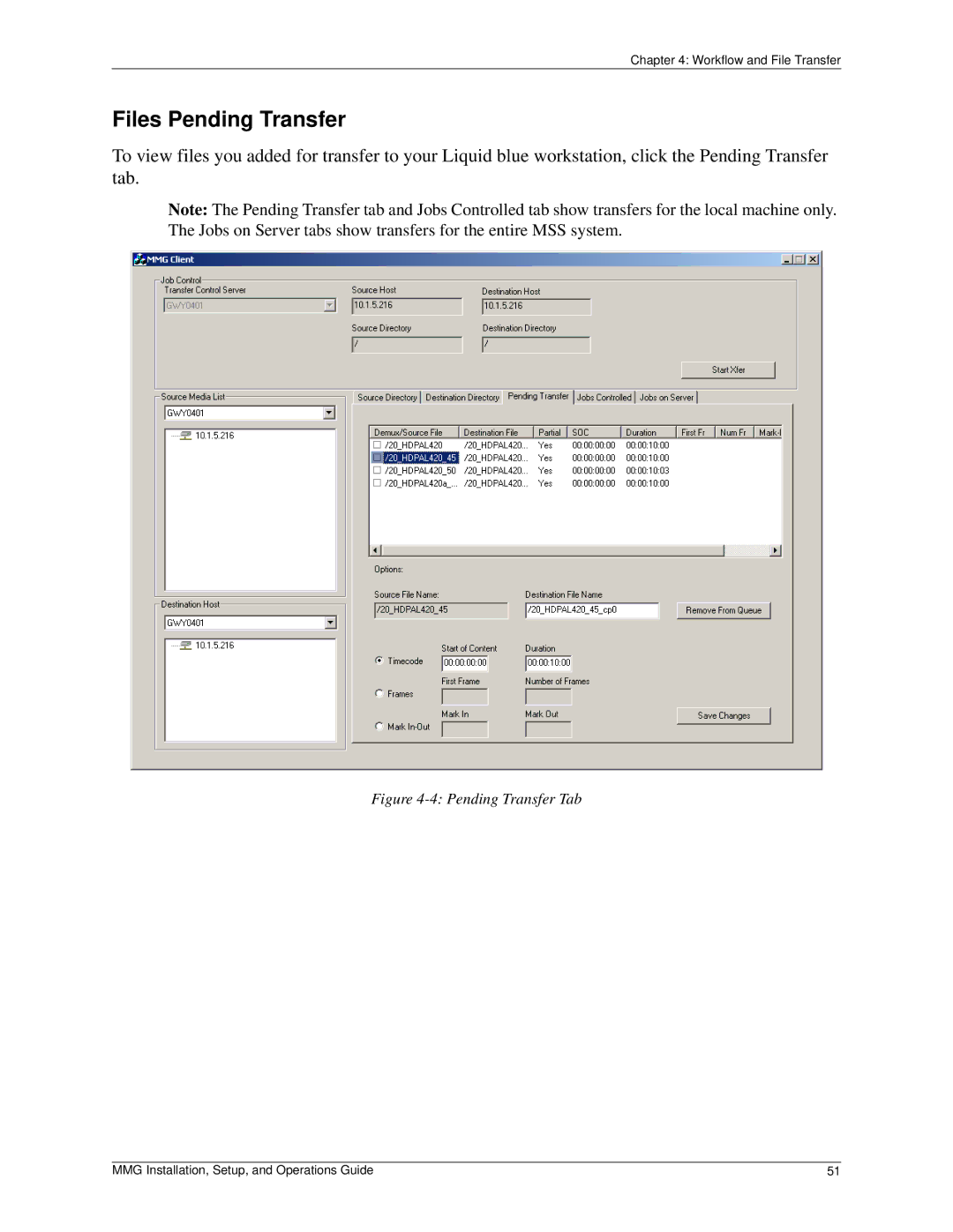 Pinnacle Design 37T100105 manual Files Pending Transfer, Pending Transfer Tab 