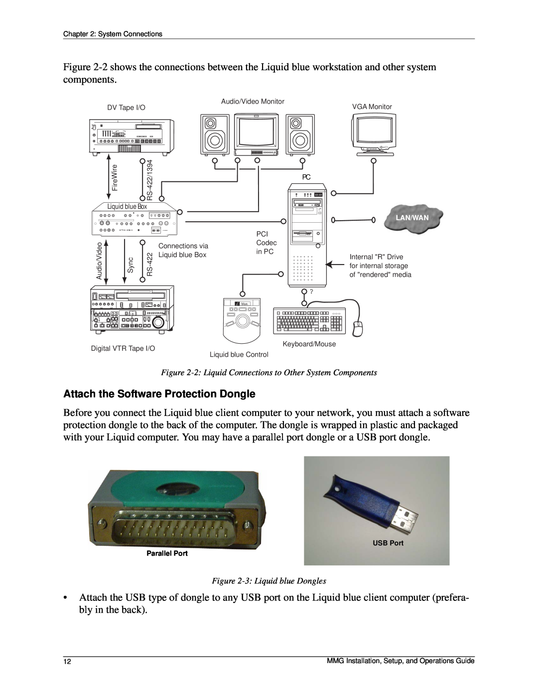 Pinnacle Design 37T100105 manual Attach the Software Protection Dongle, 2 Liquid Connections to Other System Components 