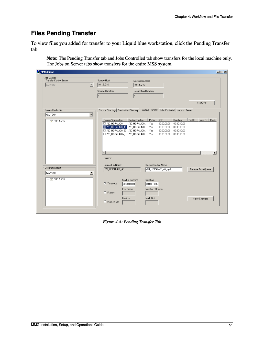 Pinnacle Design 37T100105 manual Files Pending Transfer, 4 Pending Transfer Tab, Workflow and File Transfer 
