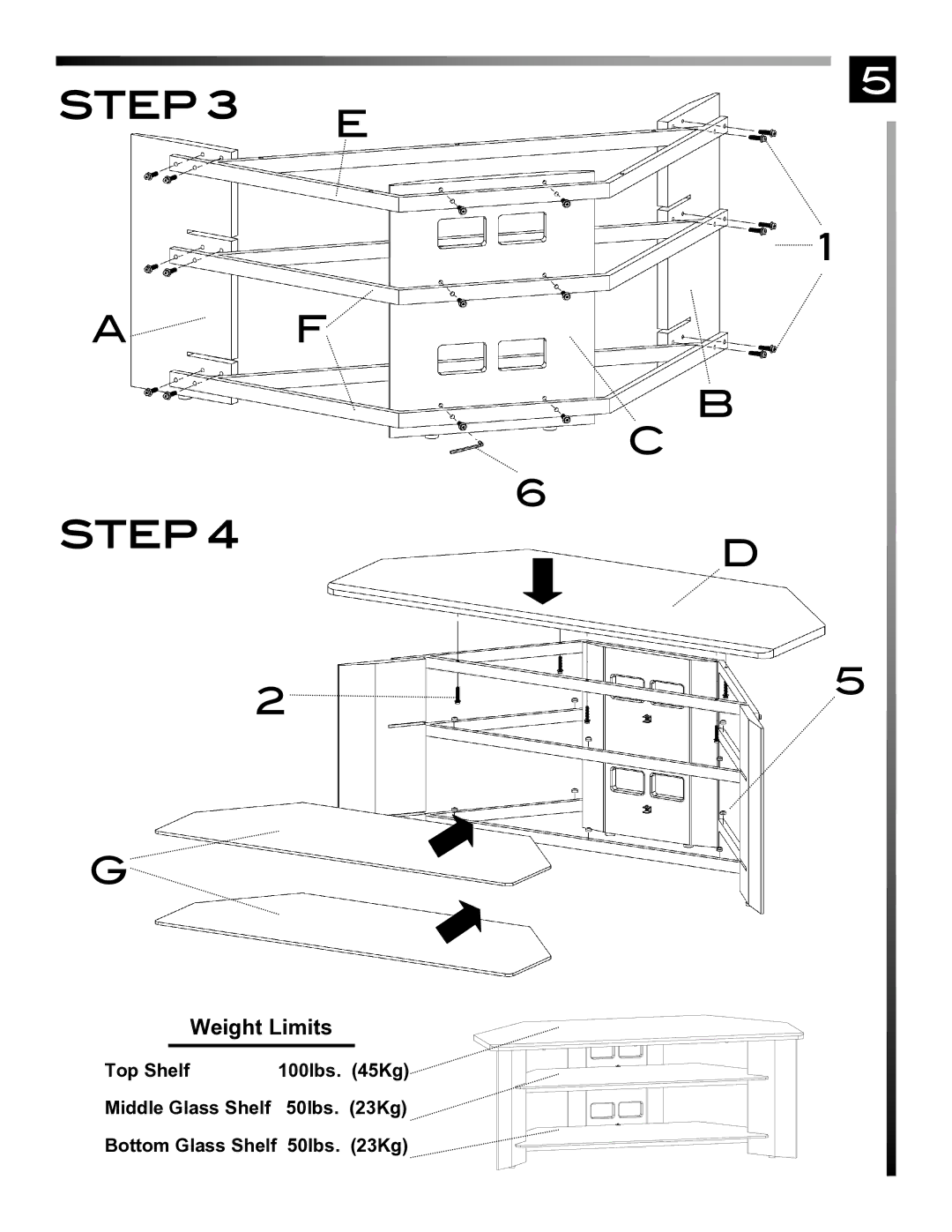 Pinnacle Design TR5061B manual Weight Limits 