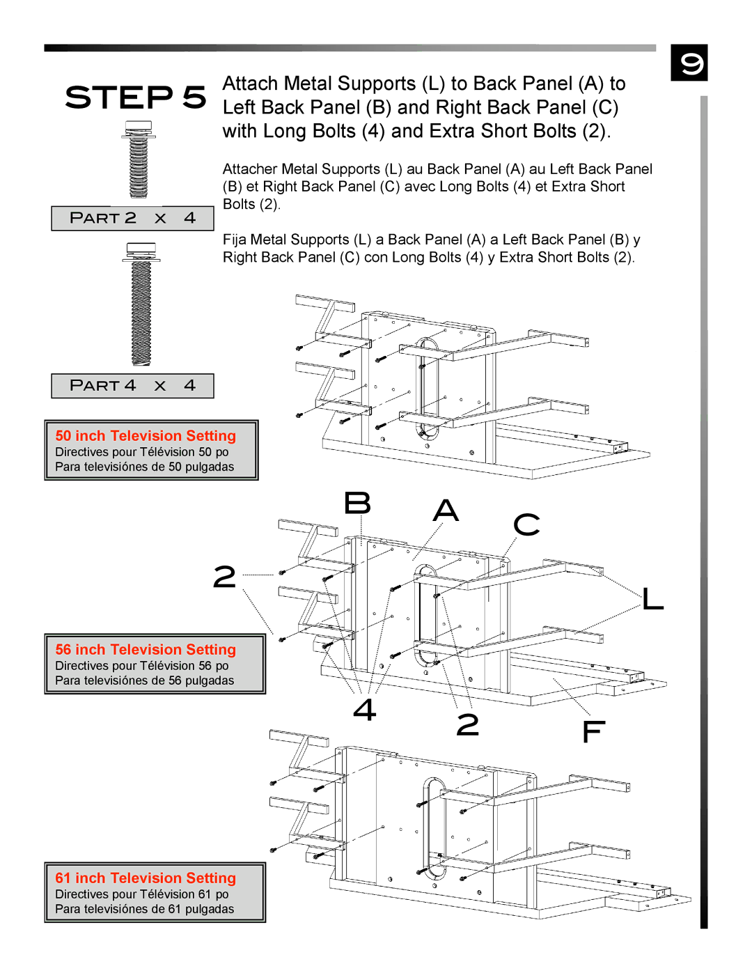 Pinnacle Design TR50X3B manual Inch Television Setting 