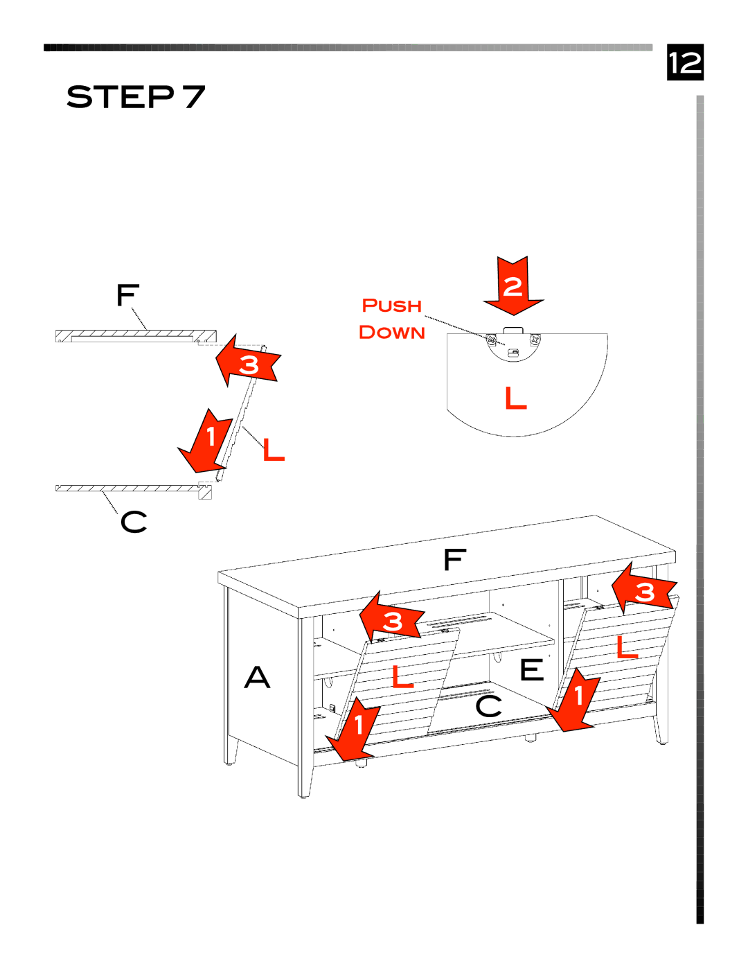 Pinnacle Design TV24203 manual Push Down 