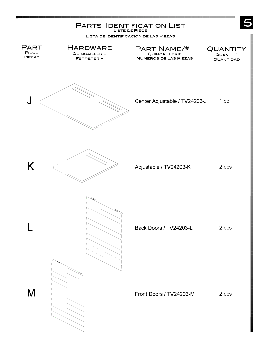 Pinnacle Design manual Pcs Front Doors / TV24203-M 