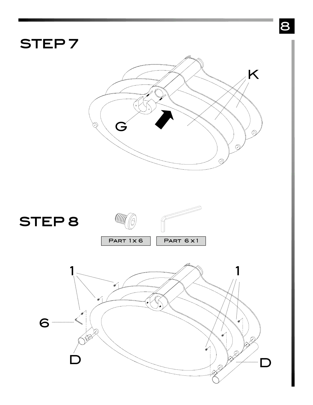 Pinnacle Design TV50201R manual Part 1 x Part 6 x 