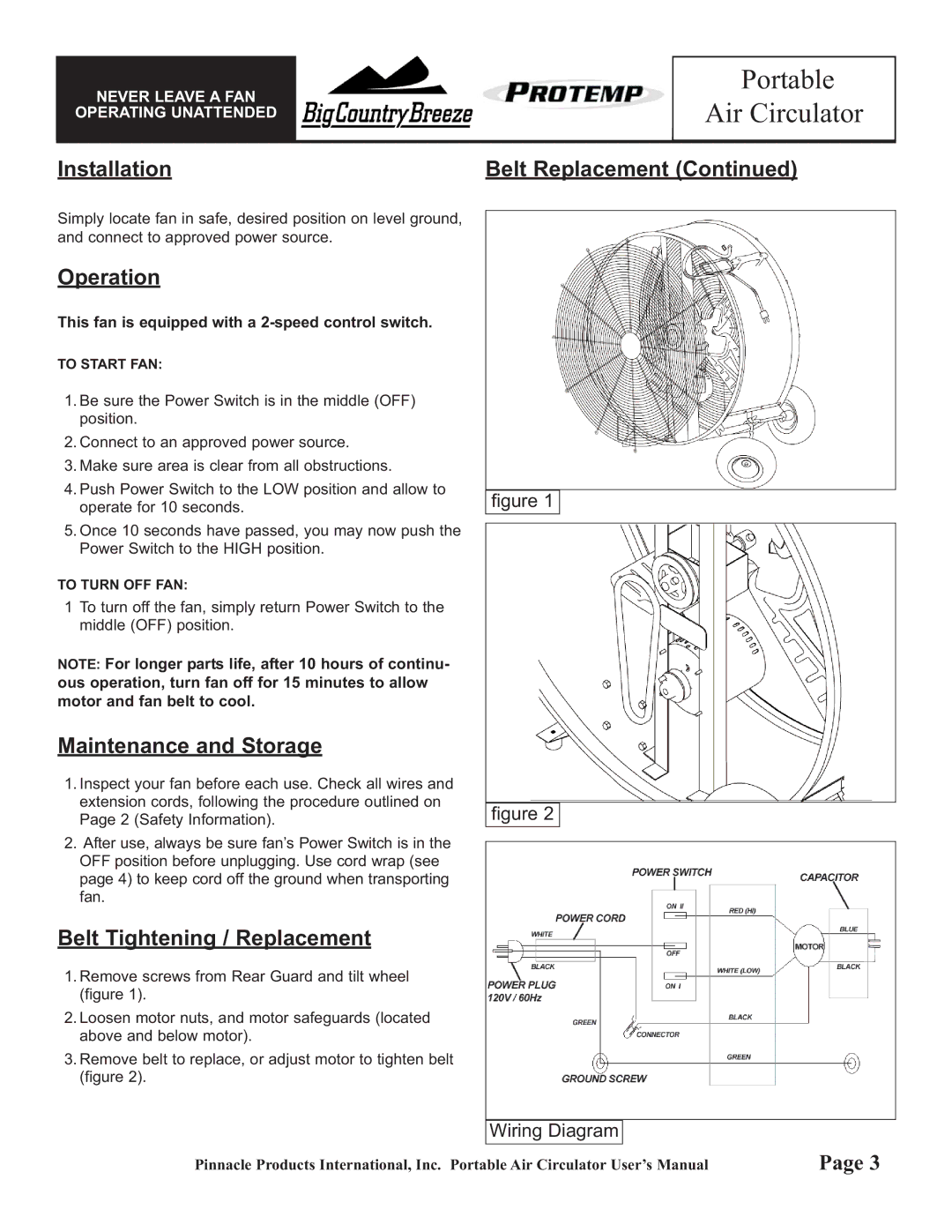 Pinnacle Products International BCB-42-BDF Installation, Operation, Maintenance and Storage, Belt Tightening / Replacement 