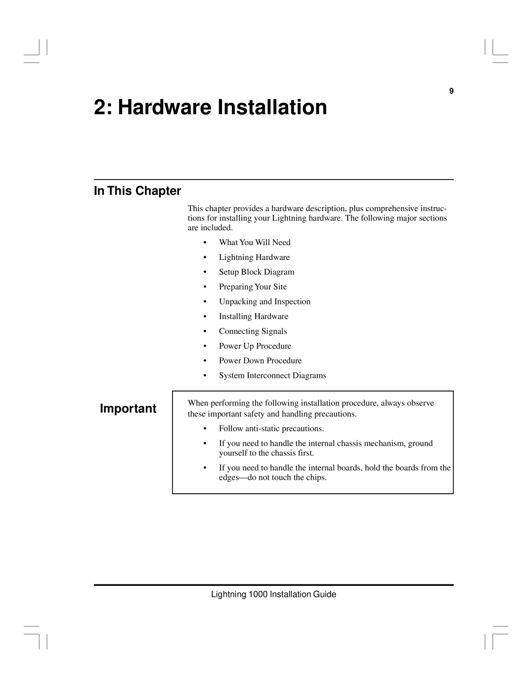 Pinnacle Speakers Lightning 1000 manual Hardware Installation, This Chapter 