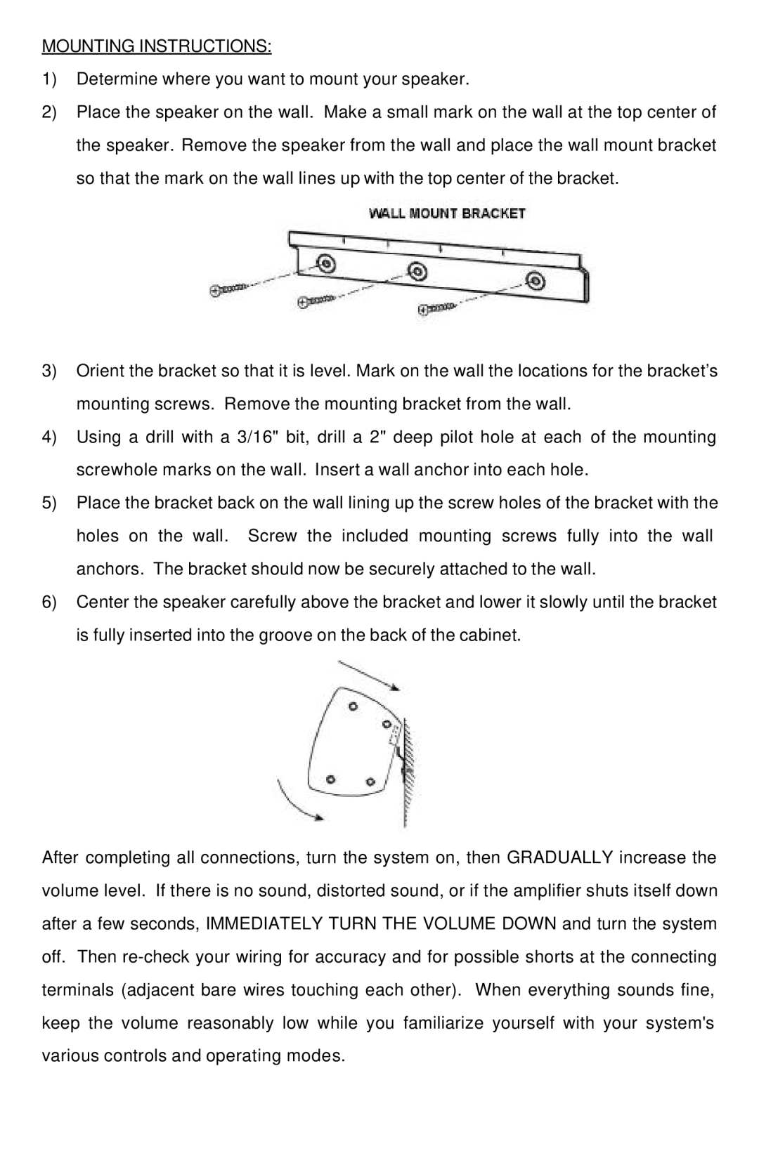 Pinnacle Speakers QP-7 owner manual Mounting Instructions 