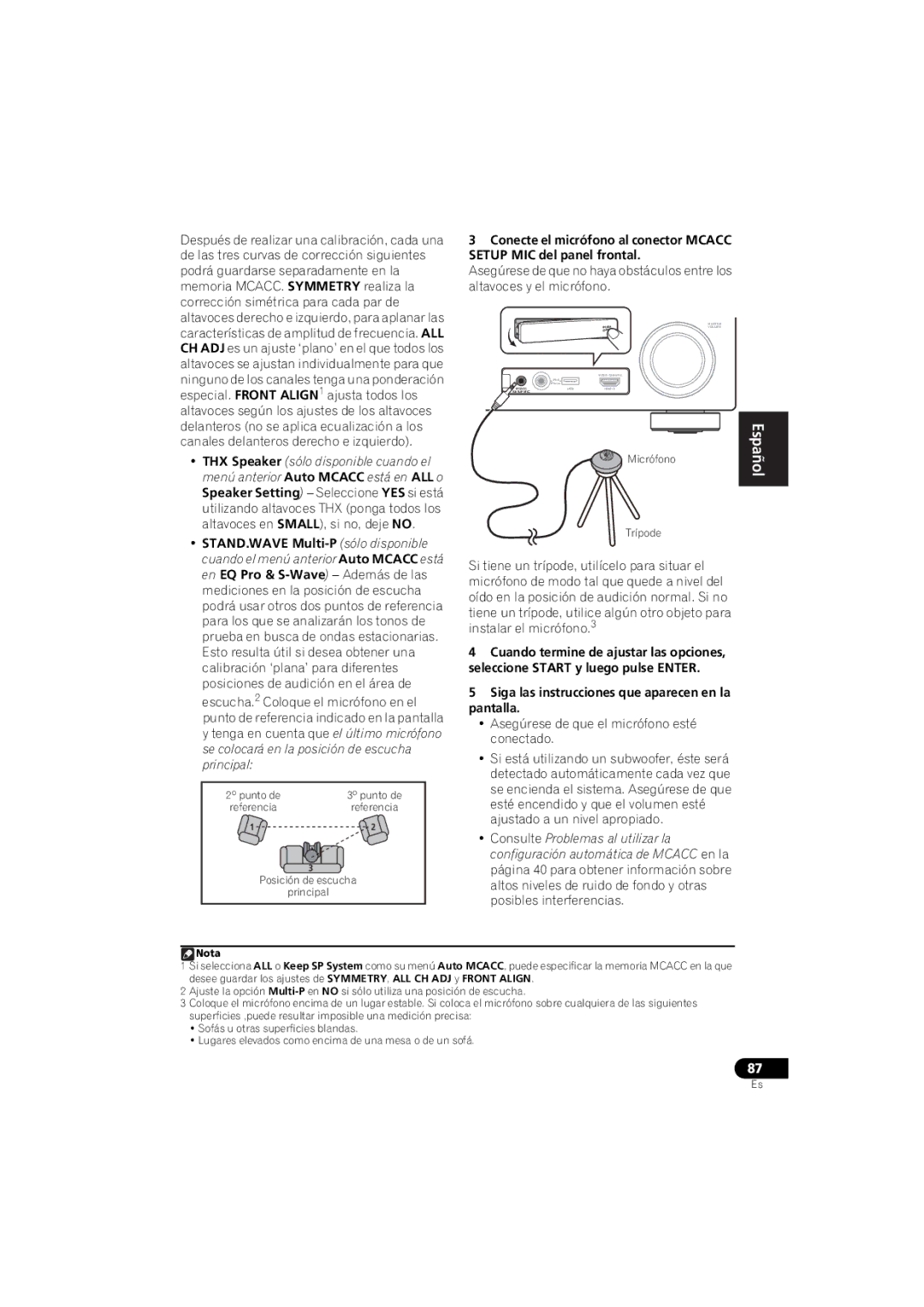 Pioneer 1020 manual Punto de 