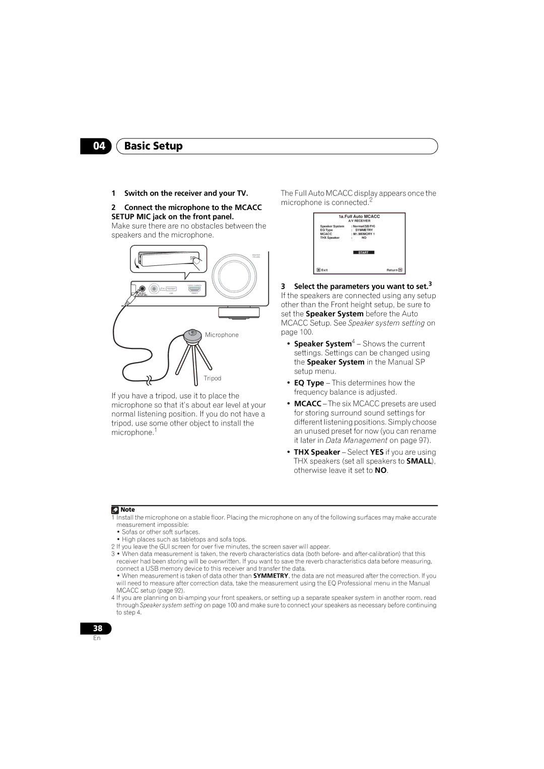 Pioneer 1020 manual Basic Setup, Switch on the receiver and your TV 