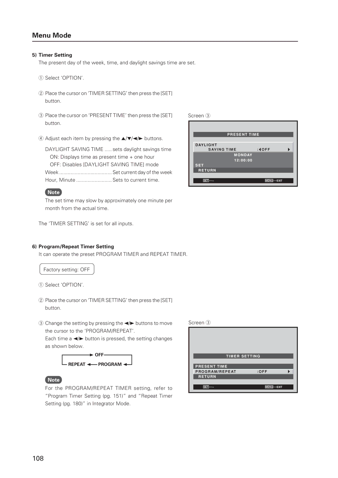 Pioneer 12 technical manual Daylight Saving Time, Program/Repeat Timer Setting 