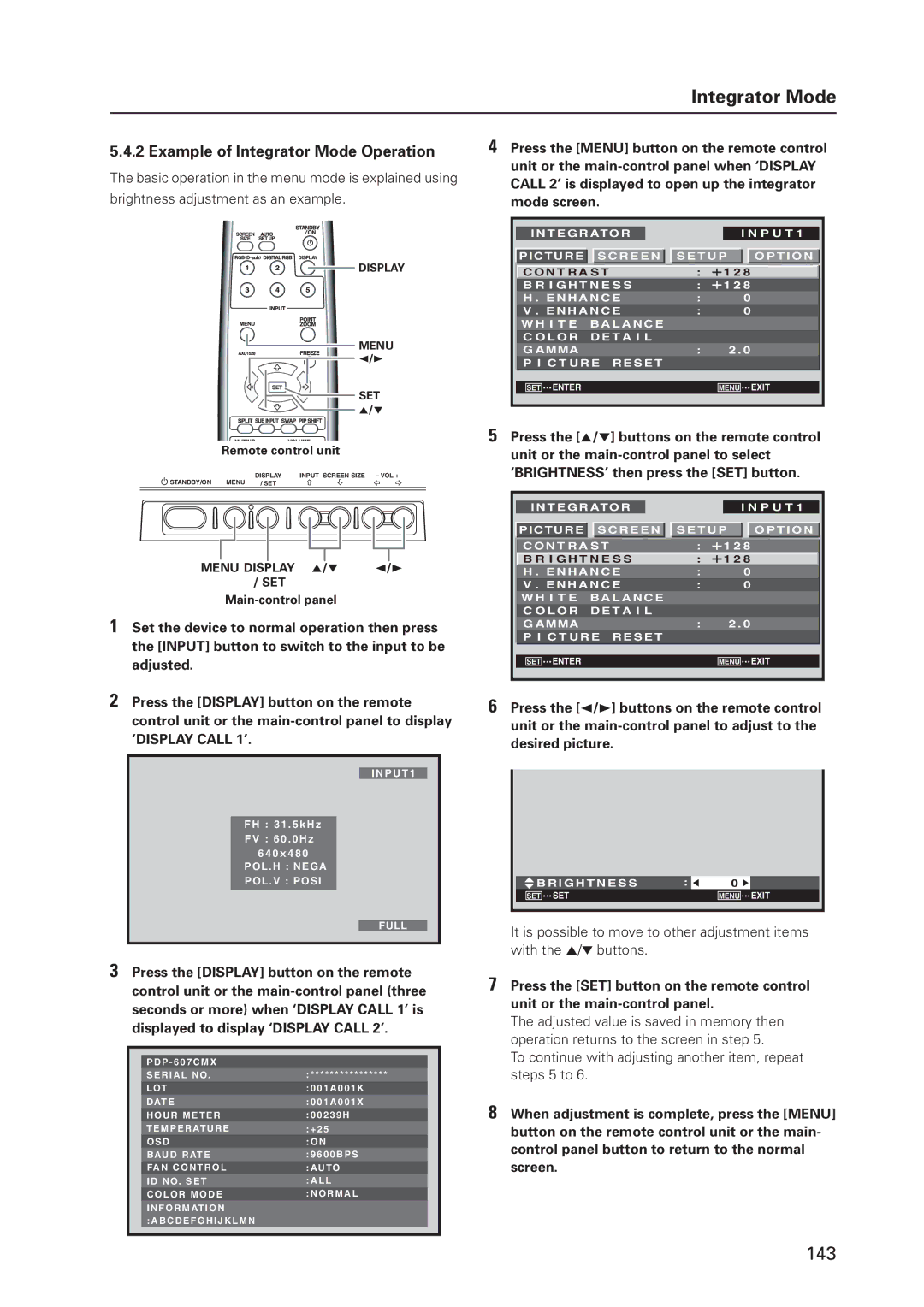 Pioneer 12 Example of Integrator Mode Operation, To continue with adjusting another item, repeat steps 5 to 