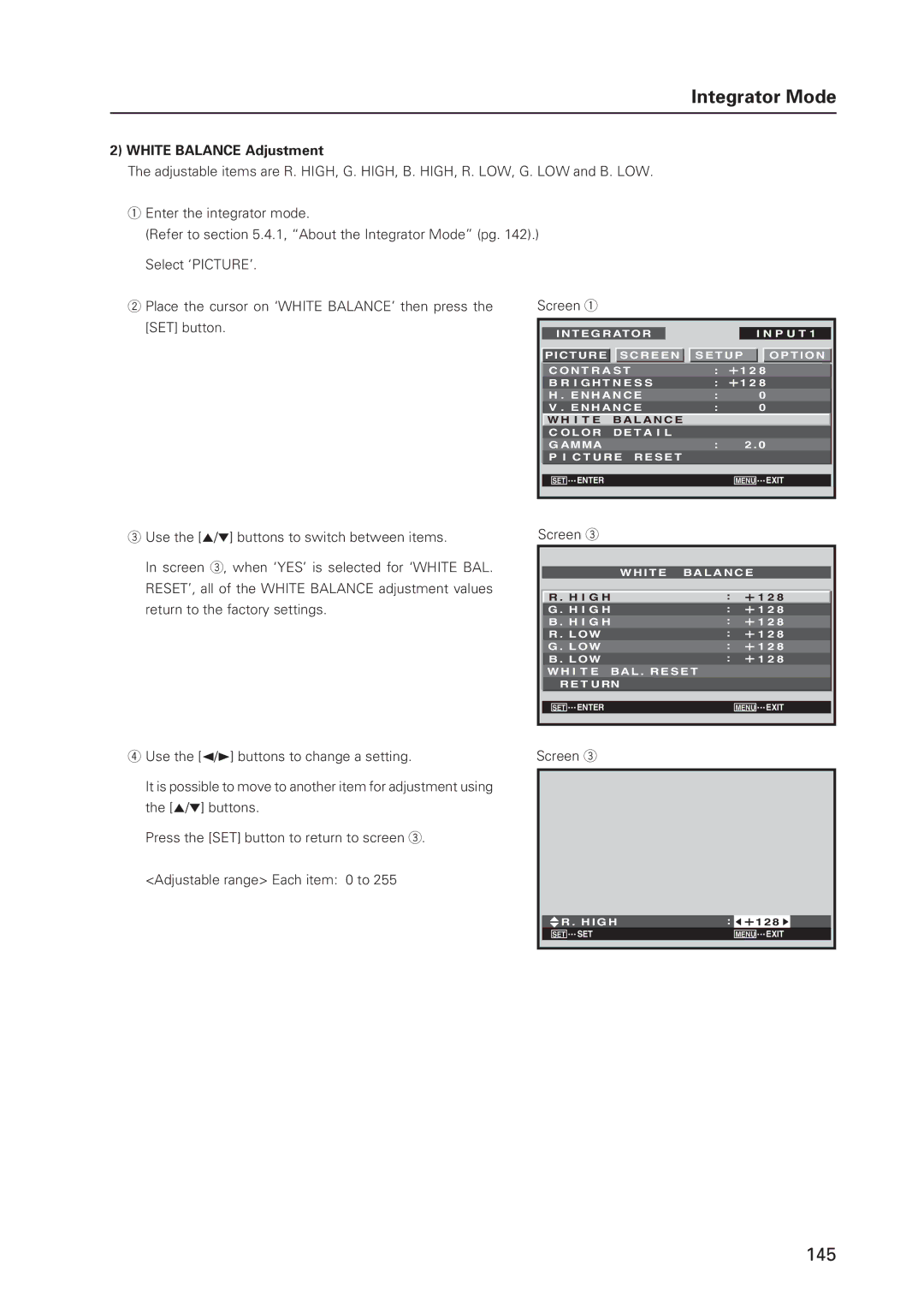 Pioneer 12 technical manual White Balance Adjustment 