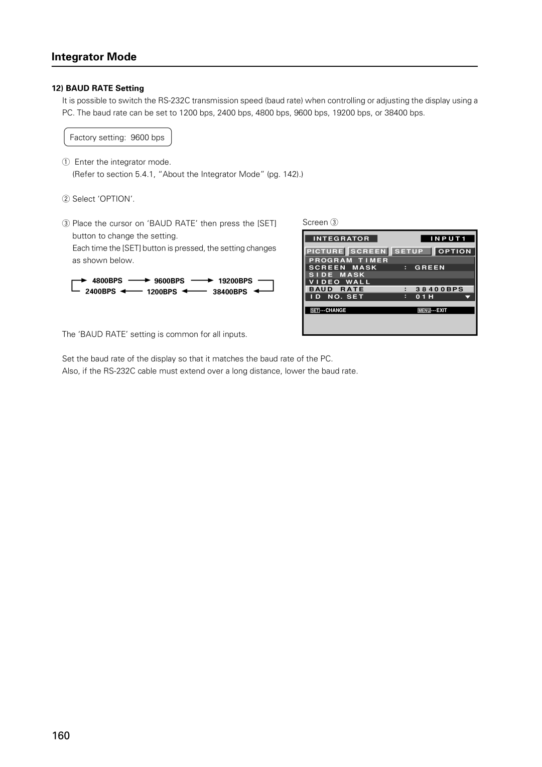 Pioneer 12 technical manual Baud Rate Setting 