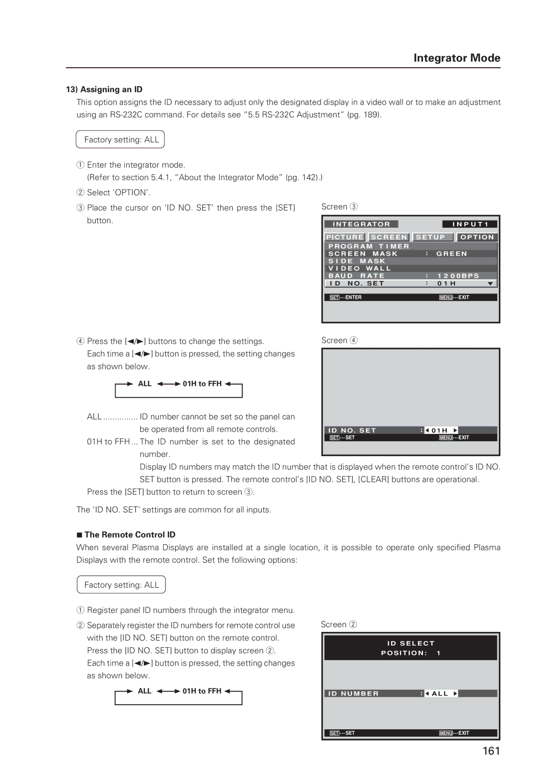 Pioneer 12 Assigning an ID, 01H to FFH ... The ID number is set to the designated, Number, Remote Control ID 