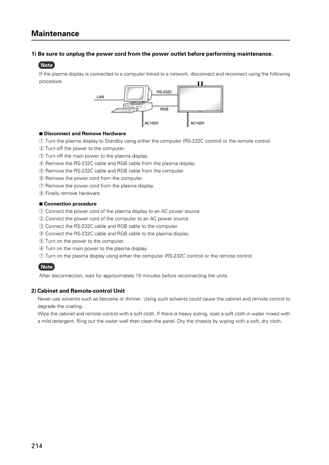 Pioneer 12 technical manual Cabinet and Remote-control Unit, Disconnect and Remove Hardware, Connection procedure 