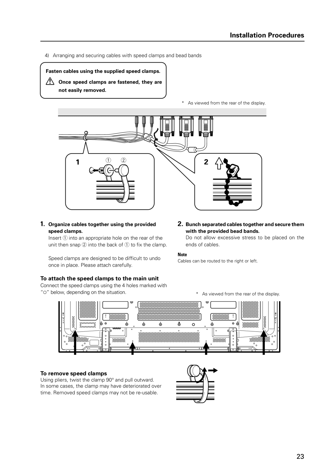 Pioneer 12 technical manual To attach the speed clamps to the main unit, To remove speed clamps 