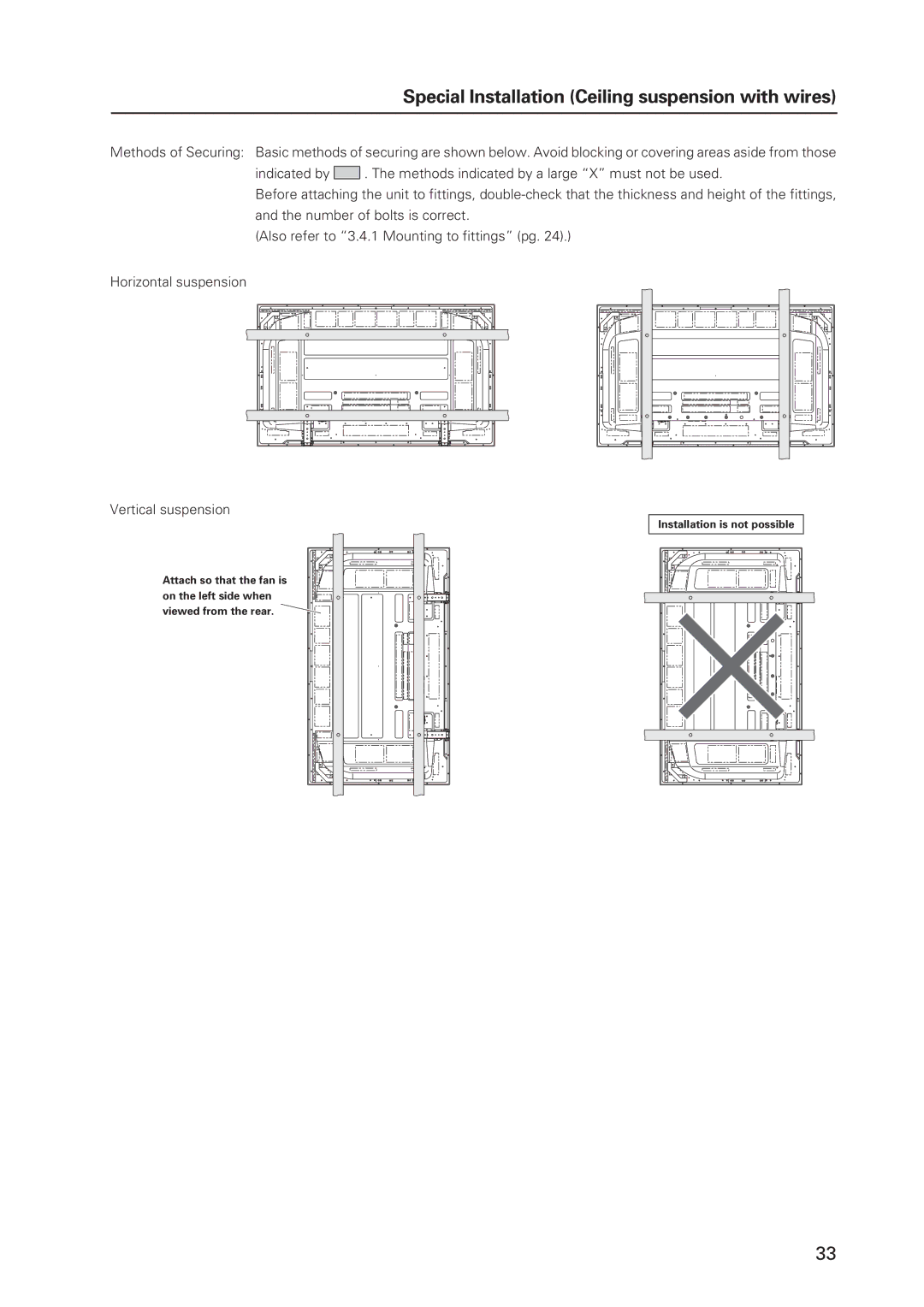 Pioneer 12 technical manual Special Installation Ceiling suspension with wires 