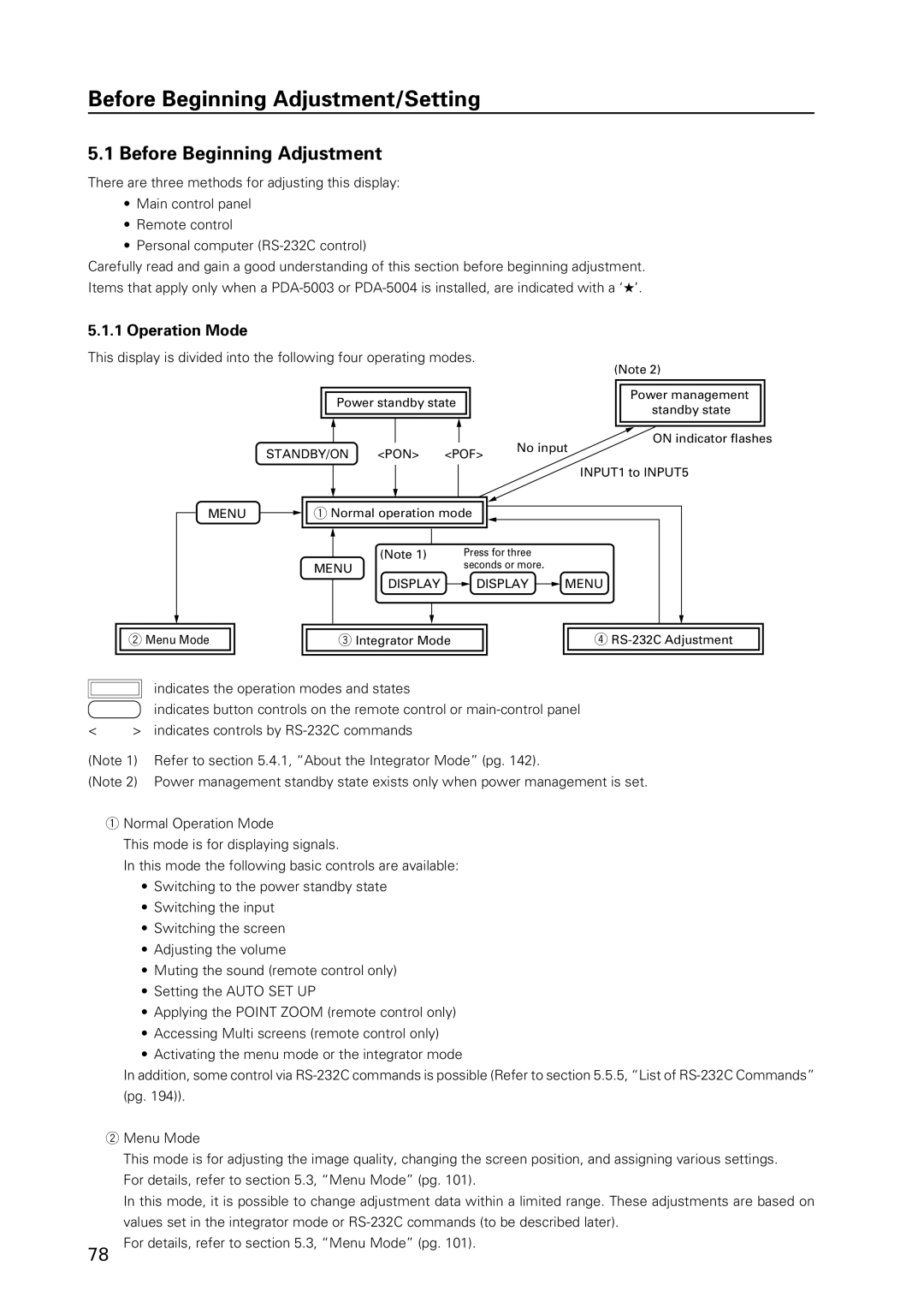 Pioneer 12 technical manual Before Beginning Adjustment, Operation Mode 