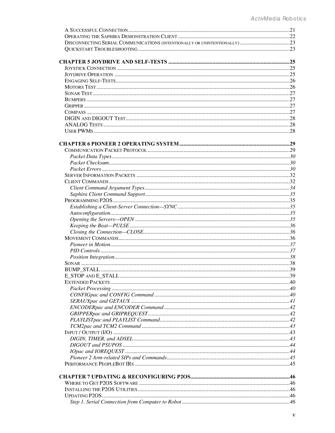 Pioneer 2 / PeopleBot manual Pioneer 2 Operating System 