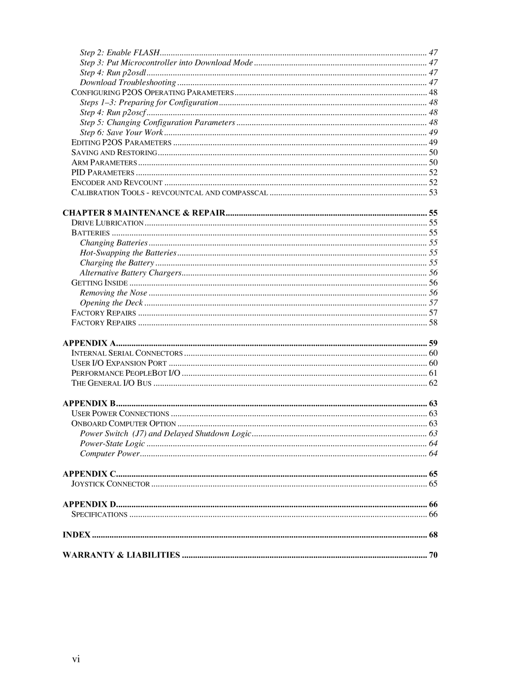 Pioneer 2 / PeopleBot manual Appendix C 