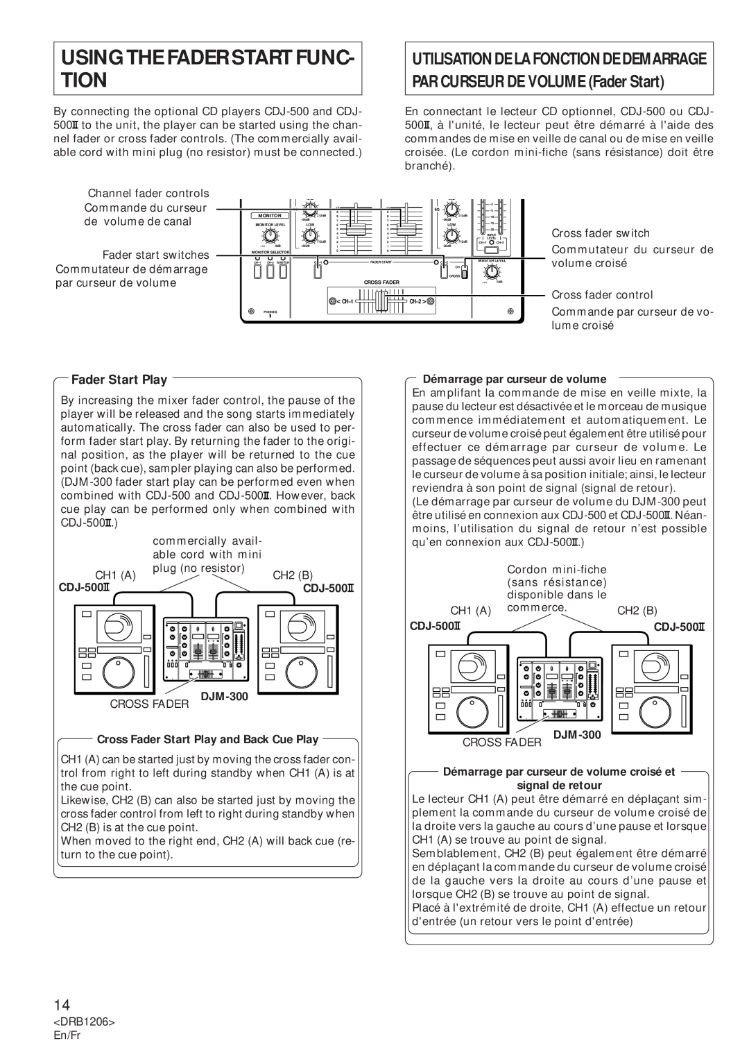 Pioneer 300-S operating instructions Using the Fader Start FUNC- Tion, Fader Start Play 